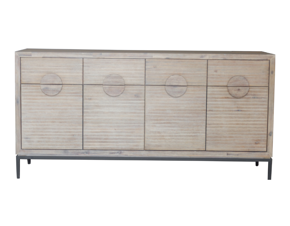 Imani Buffet – Oak Veneer with Circular Handles - 