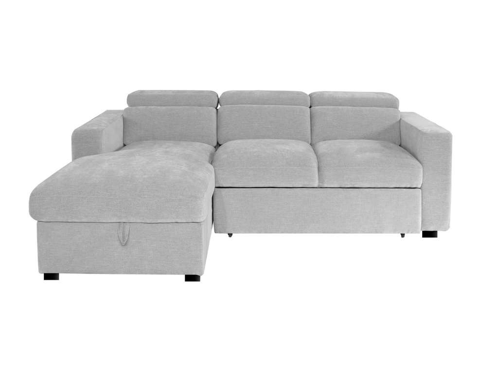 Jody 3 Seater Chaise – Pull Out Sofa Bed in Soft Glamour Fabric - 