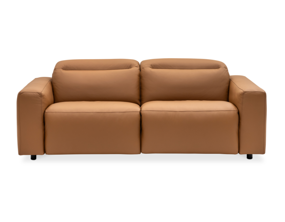 Kansas 2 Seater Electric Recliner Lounge – 100% Leather & Adjustable Headrests - 