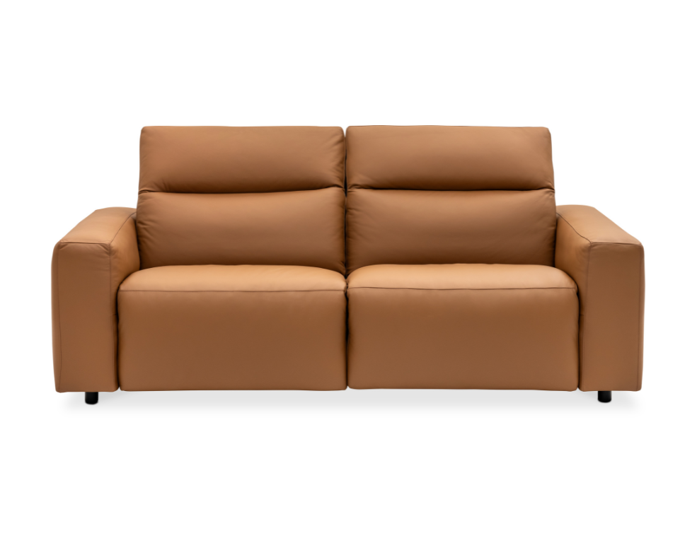 Kansas 2 Seater Electric Recliner Lounge – 100% Leather & Adjustable Headrests - 