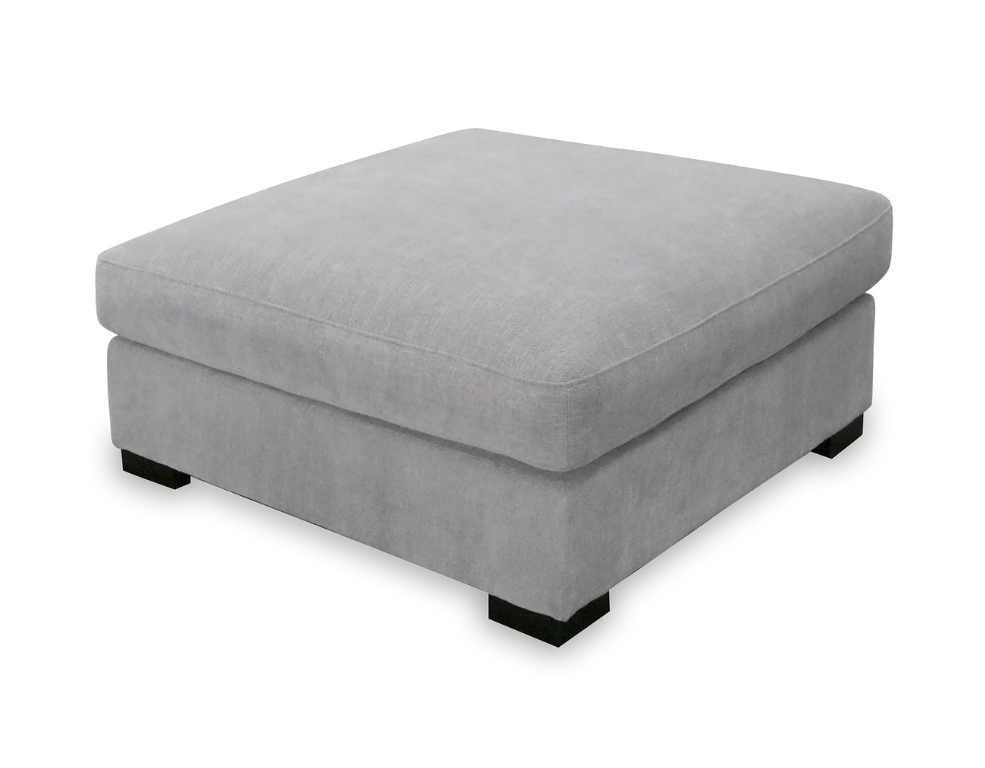 Karma Ottoman – Glamour Fabric with Feather Fill & Timber Frame - 