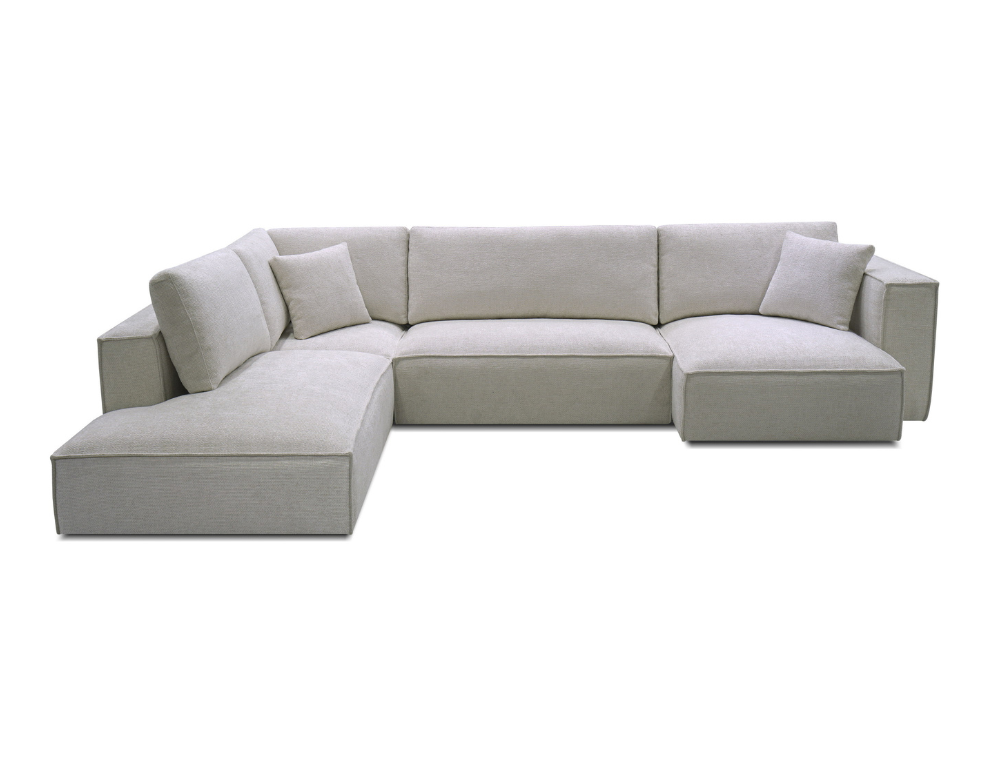 Lindenberry 3 Seater Jumbo Chaise – Feather & Foam Comfort in Mornington Fabric - 