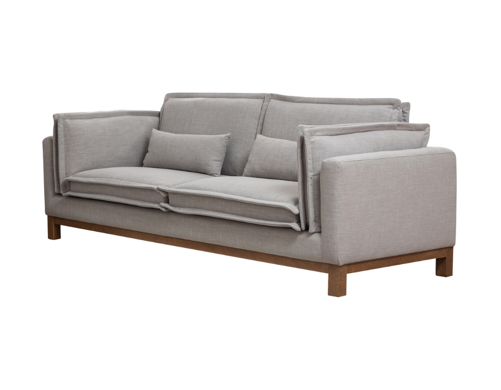 Luton 2.5 Seater Sofa – Eames Fabric Sofa with Timber Base - 