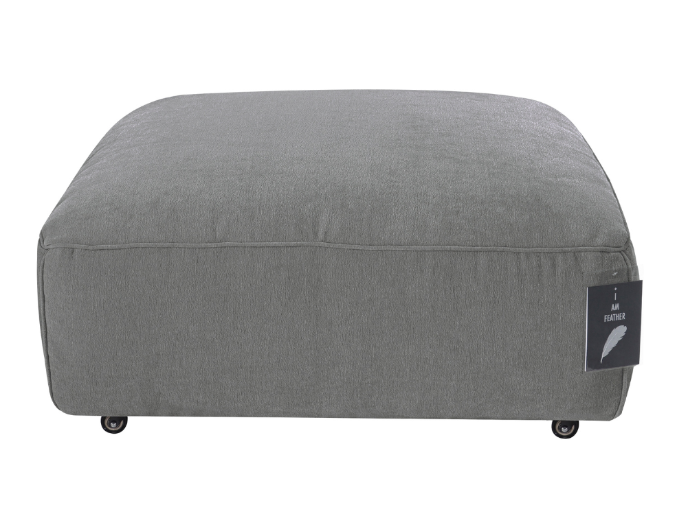 Luxe Ottoman – Grace Fabric Ottoman with Feather and Foam Comfort - 