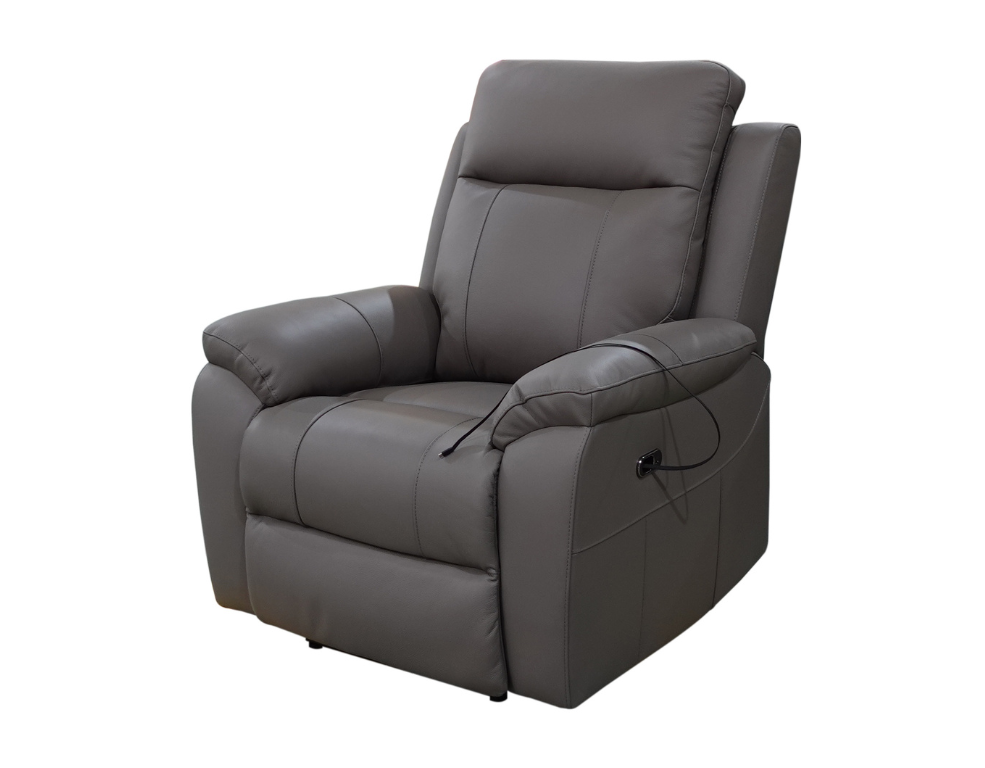 Luximo Single Electric Recliner – Triple Motor in Premium Thick Leather - 