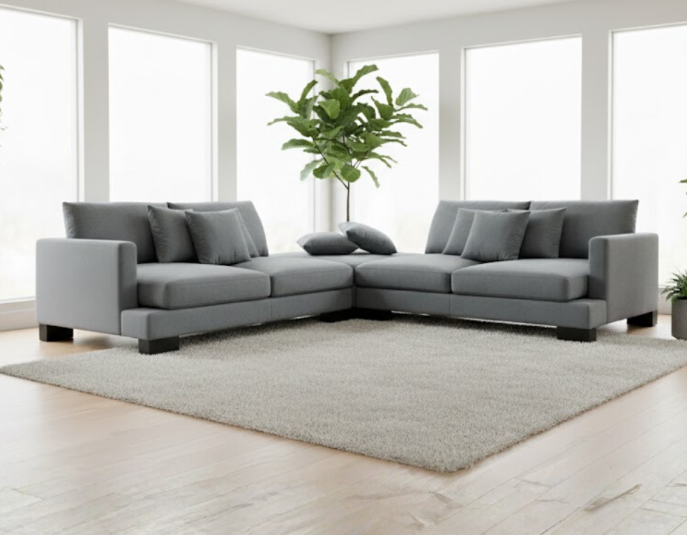 Manhatten 5 Seater Modular Lounge – Oversized Deep Seating & Ottoman - 