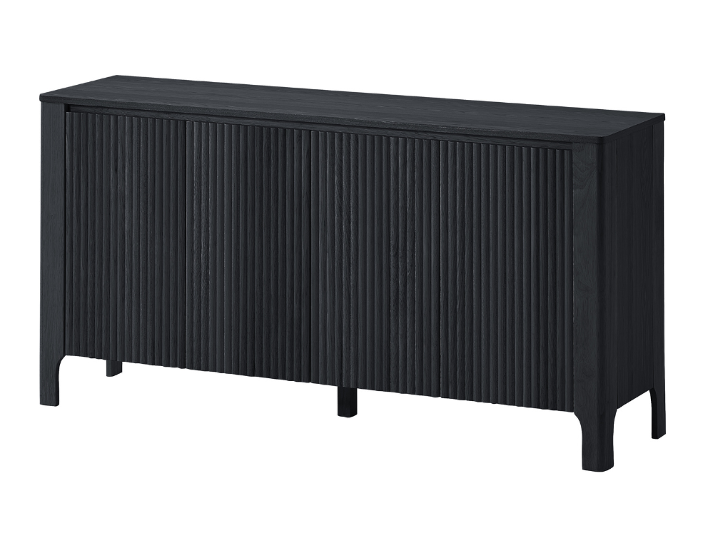 Marias Buffet – Black Hardwood Buffet with Slatted Front Drawers - 