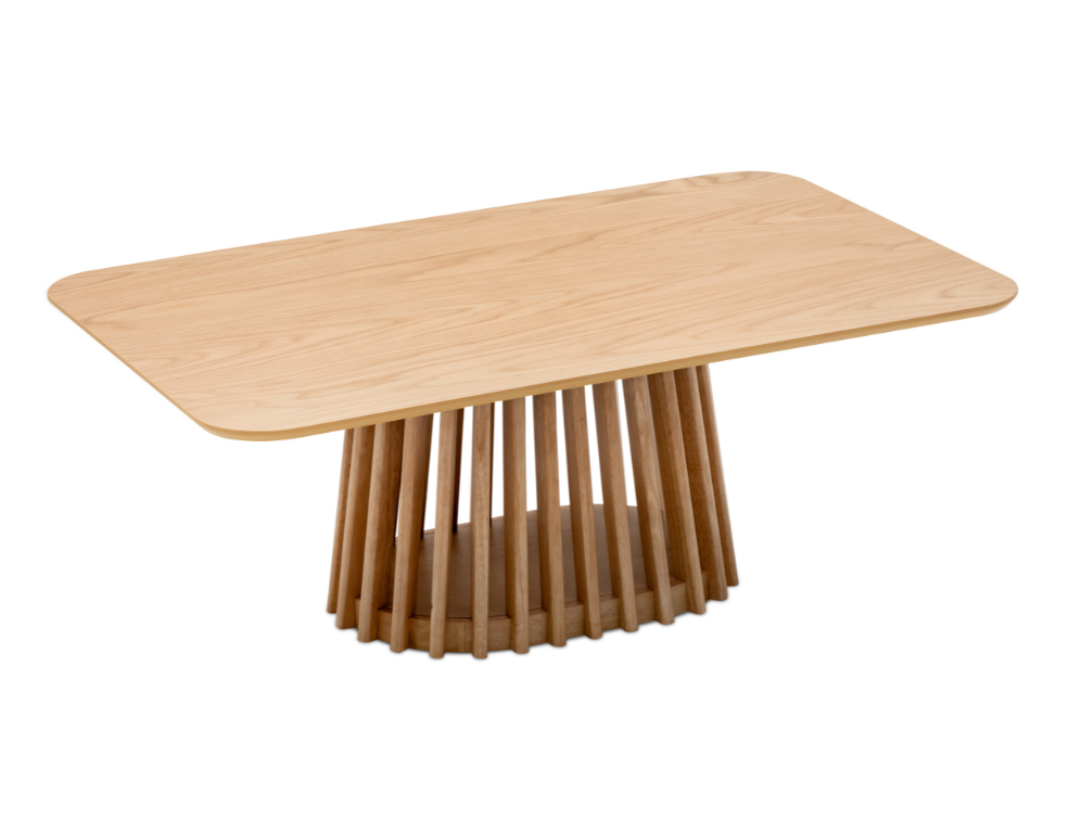 Marquis Dining Table – Oak Veneer & Slatted Base Design - 