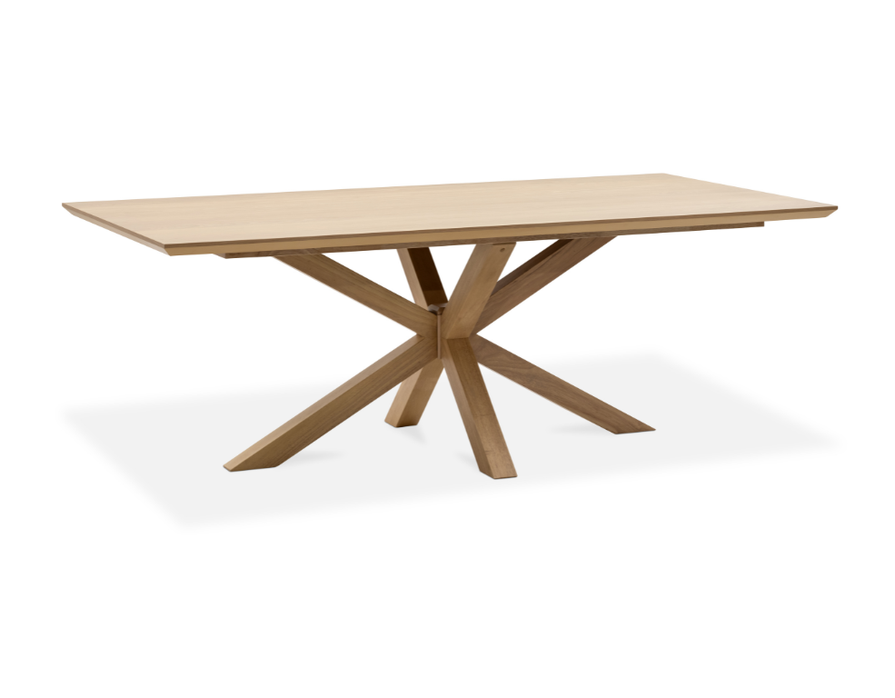 Maya Dining Table – Oak Veneer & Cross-Leg Design - 