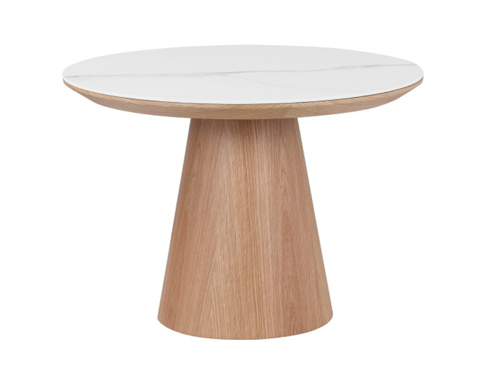 Medora Lamp Table – Natural Oak with Ceramic Top - 