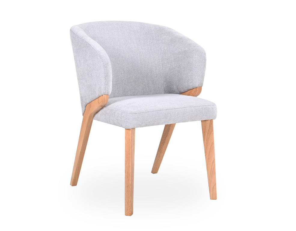 Mikki Dining Chair – Solid Timber Frame & Glamour Fabric - 