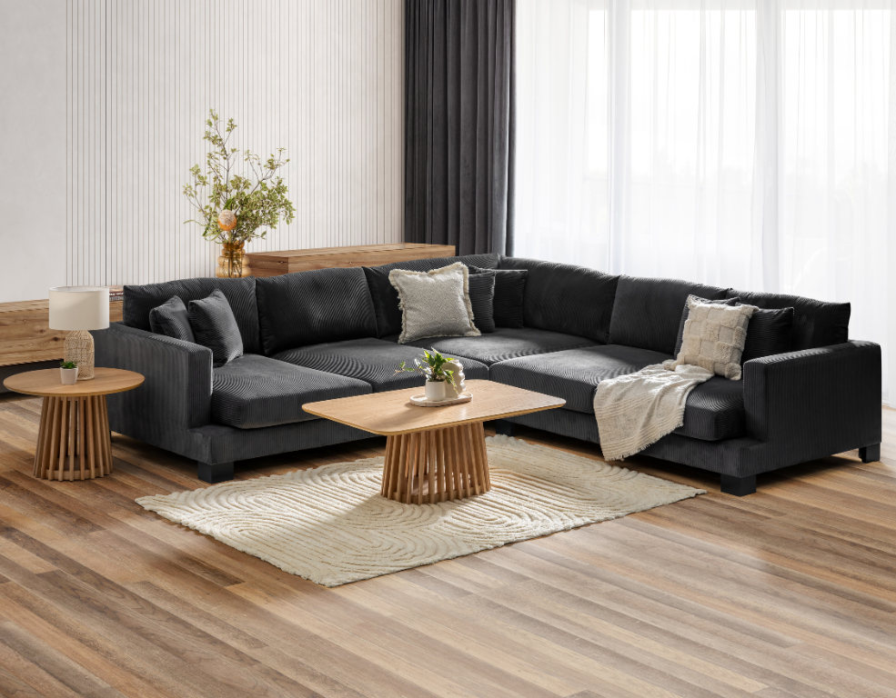 Monet Corner Lounge – Deep Seating in Waves Cord Fabric - 