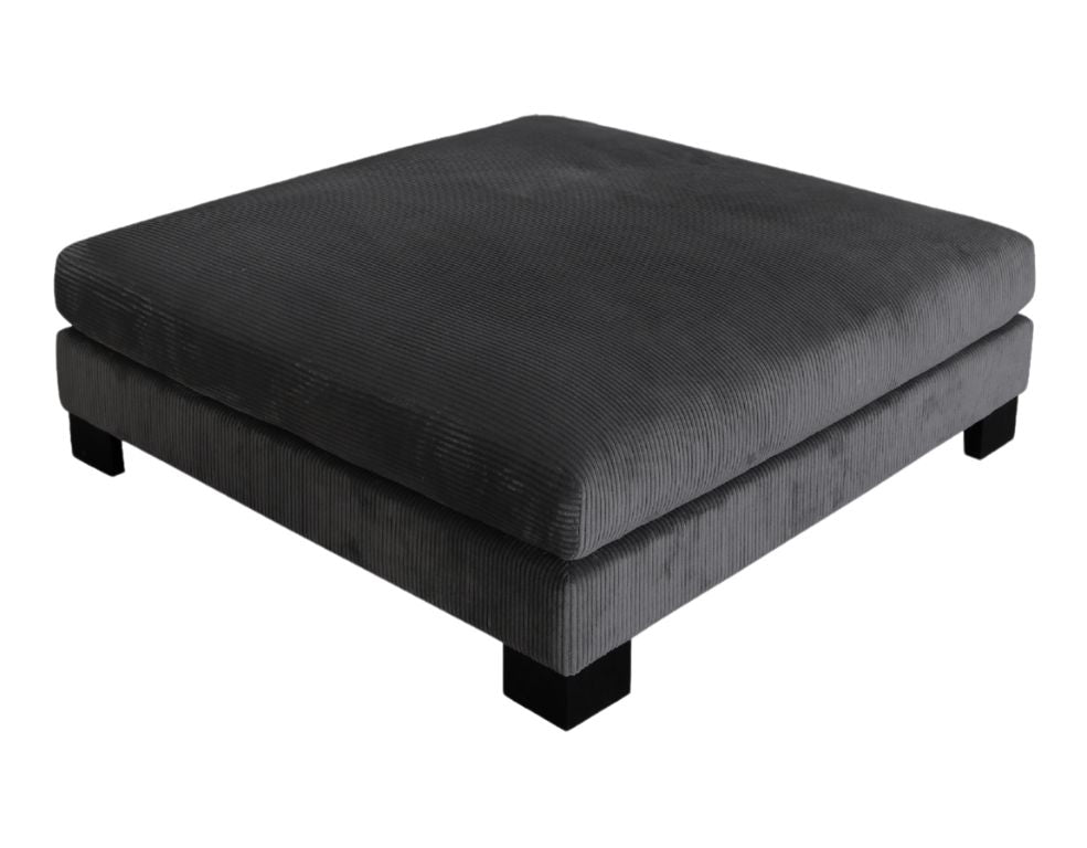 Monet Ottoman – Waves Cord Fabric & Timber Feet - 