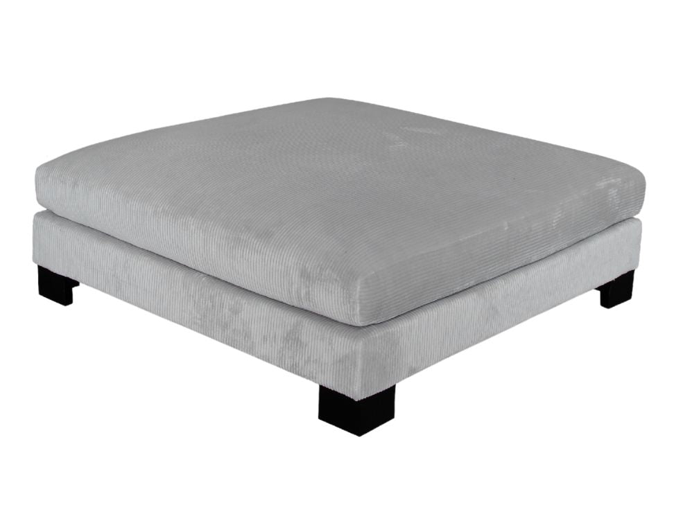 Monet Ottoman – Waves Cord Fabric & Timber Feet - 