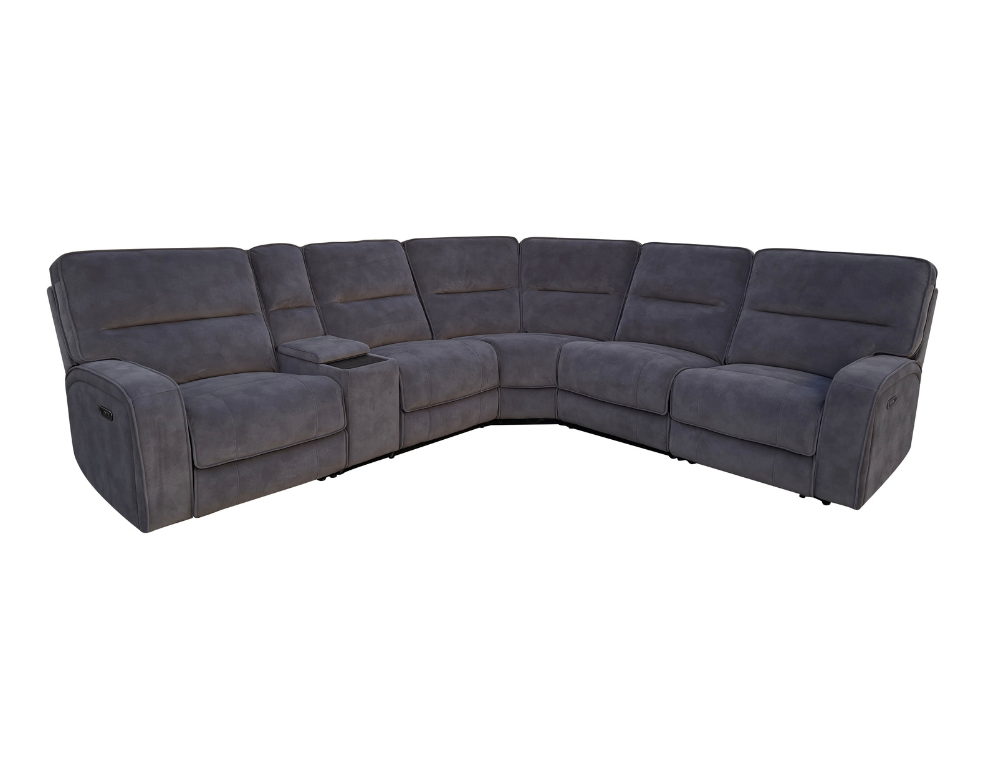 Monza 5 Seater Modular Corner Lounge – Dual Recliners & Storage Console - 