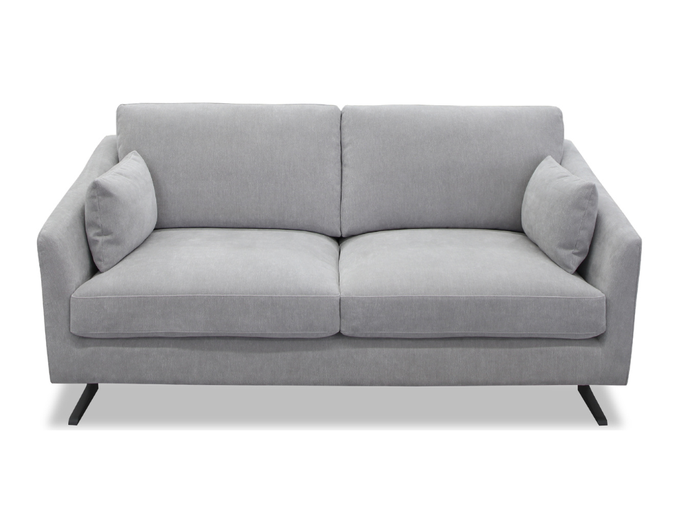 Murano 2 Seater Sofa – Grace Fabric Sofa with Metal Legs & Scatter Cushions - 