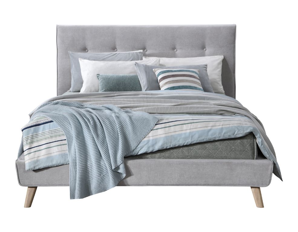 Nellie Bed Frame – Classic Button-Back Design in Venice Fabric - 