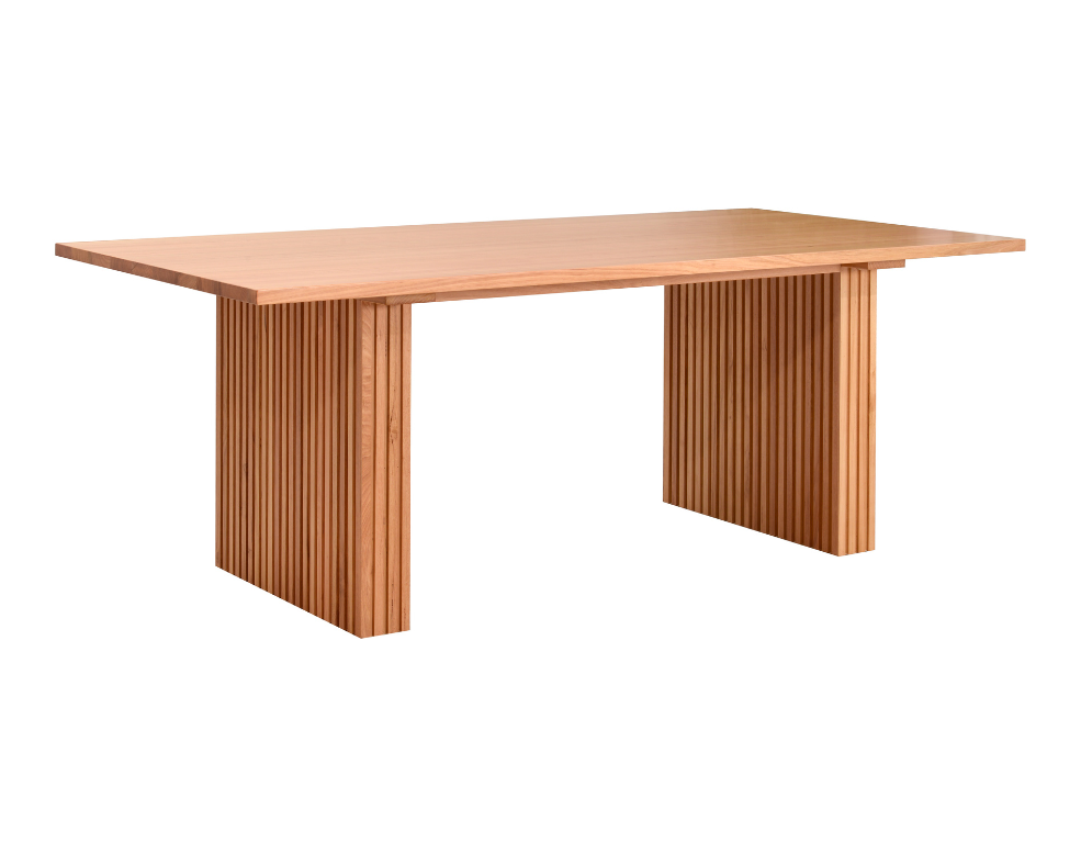 Nemesis Dining Table – Solid Messmate Timber with Pedestal Legs - 