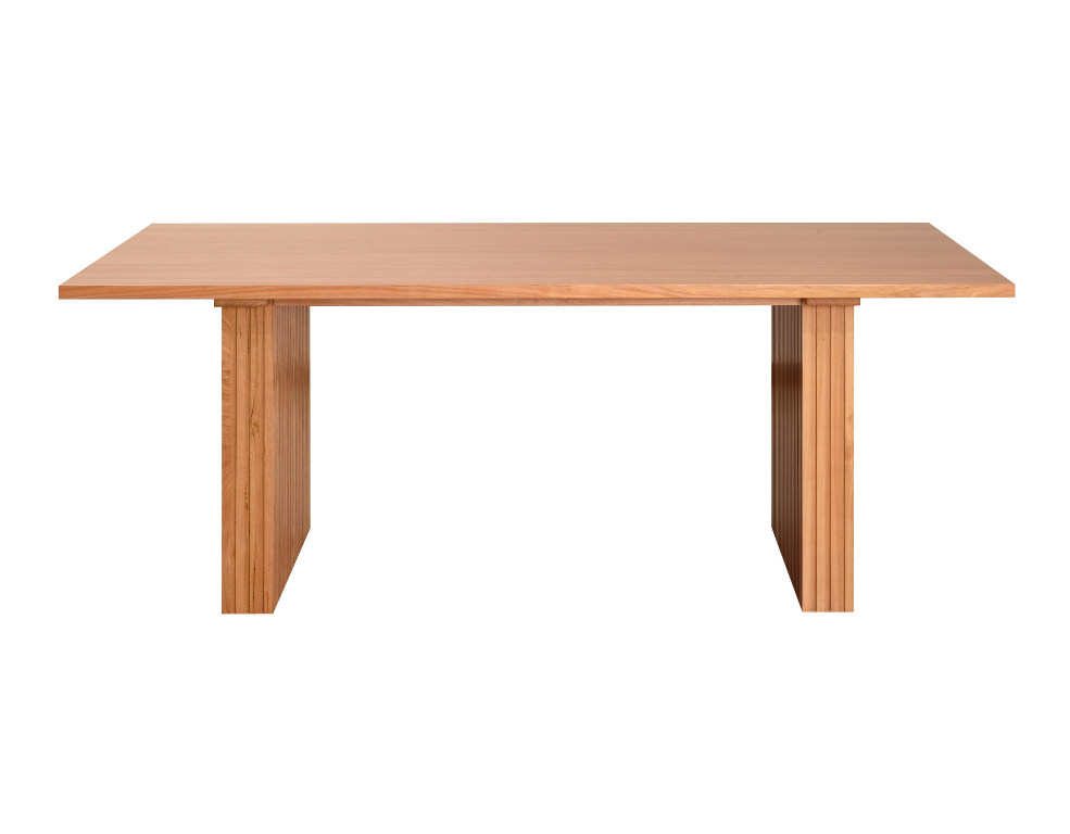 Nemesis Dining Table – Solid Messmate Timber with Pedestal Legs - 
