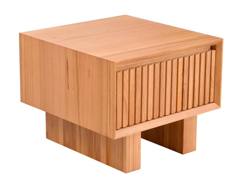 Nemesis Lamp Table – Messmate Timber Lamp Table with Storage Drawer - 