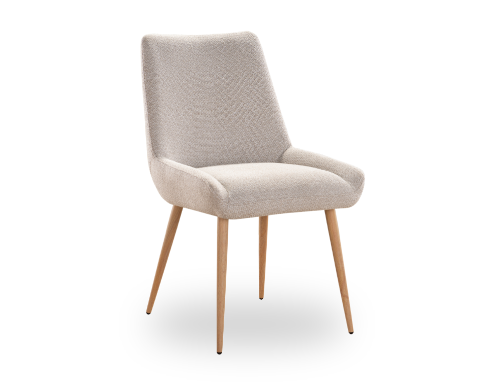 Nero Dining Chair – Royal Natural Fabric & Metal Leg - 