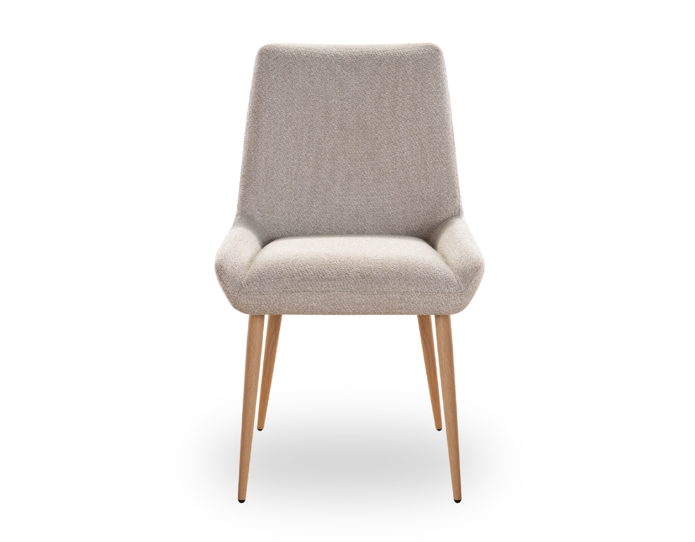 Nero Dining Chair – Royal Natural Fabric & Metal Leg - 