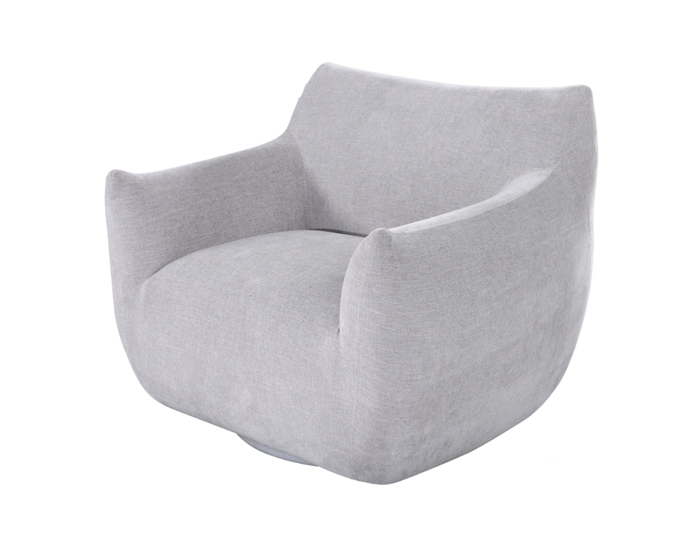 Nixon Swivel Chair – Glamour Fabric with 360° Swivel Action - 