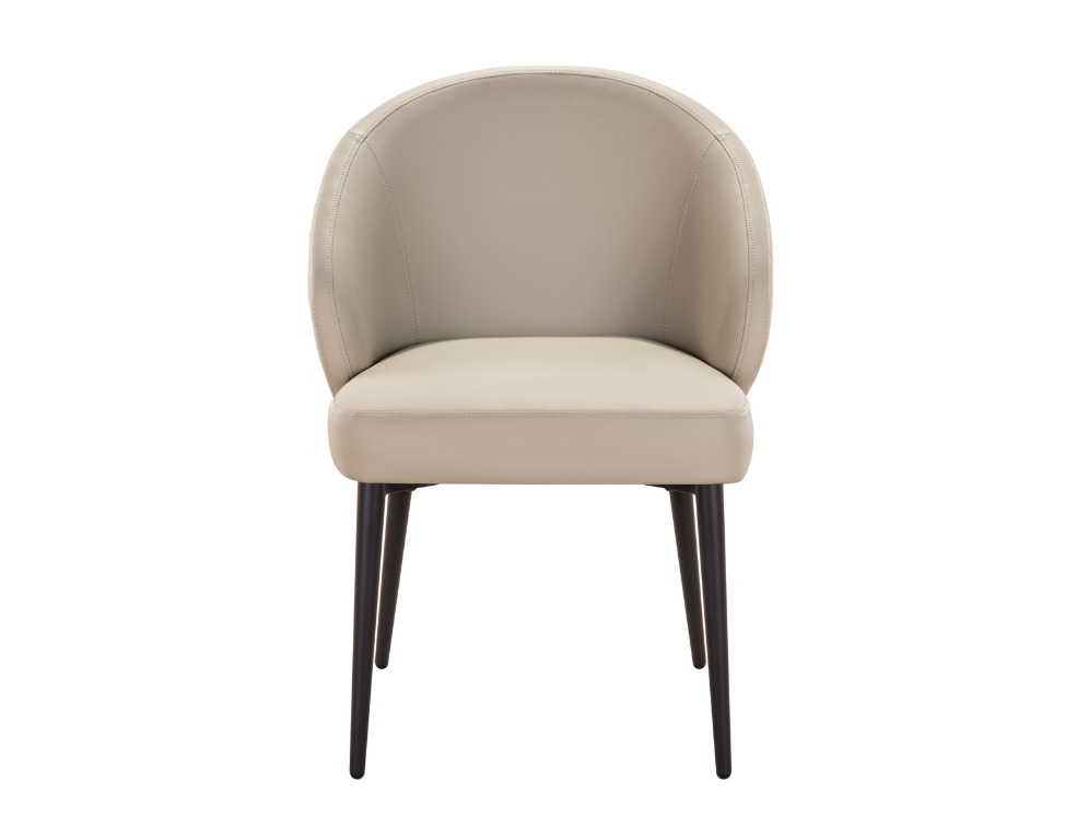 Ollie Dining Chair – Easy-Clean PU & Powdercoated Metal Legs - 