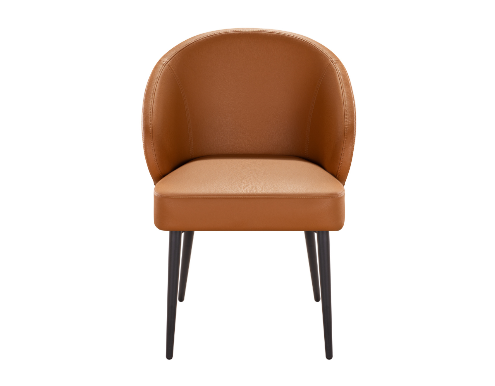 Ollie Dining Chair – Easy-Clean PU & Powdercoated Metal Legs - 