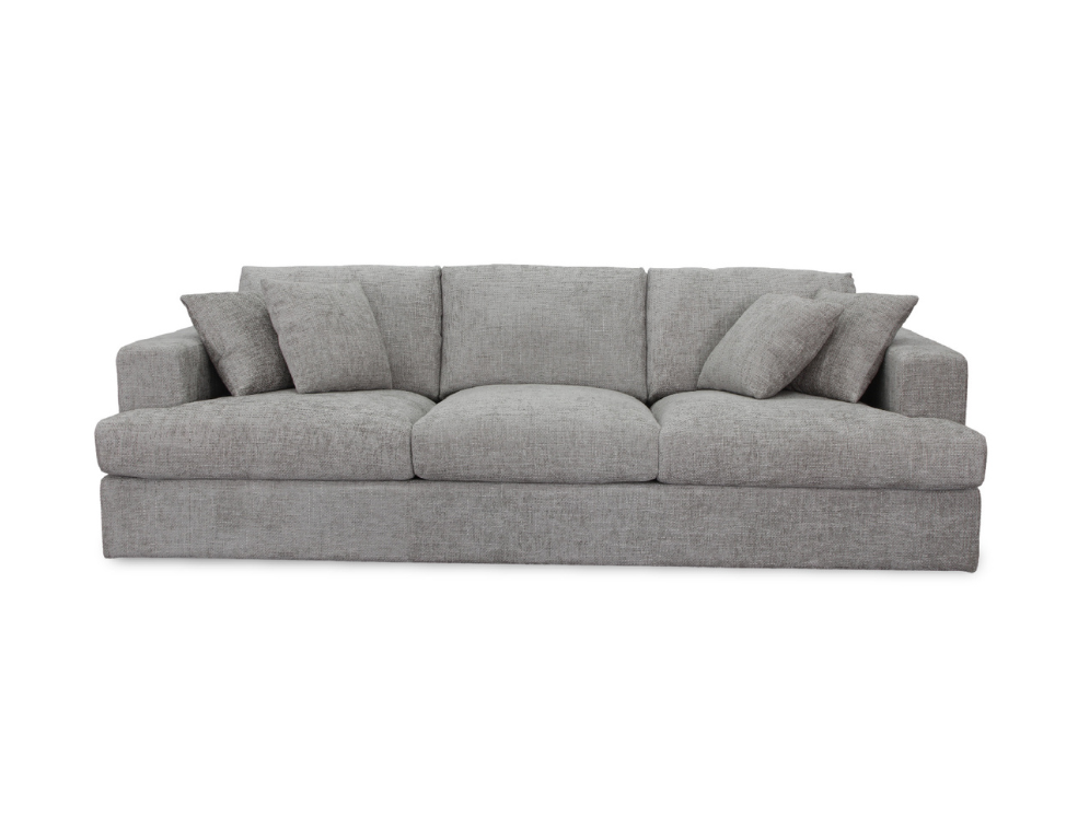 Pasadena 3 Seater Sofa – Mornington Slate Fabric with Feather & Foam Fill - 
