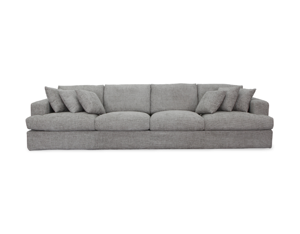 Pasadena 4 Seater Sofa – Mornington Slate Fabric with Feather & Foam Fill - 