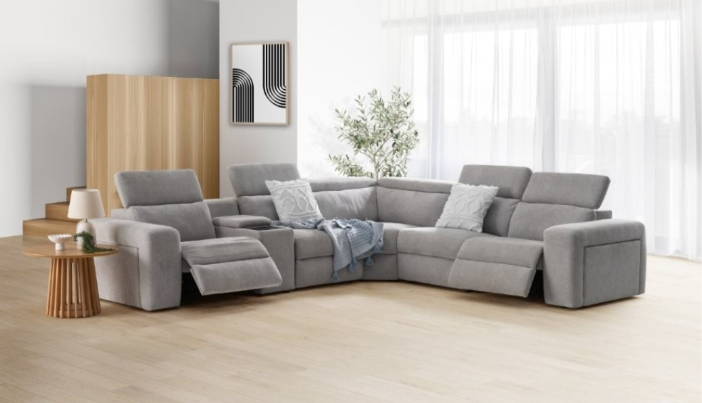 Phoenix Fabric Corner Lounge – Electric Recliners & Adjustable Headrests - 