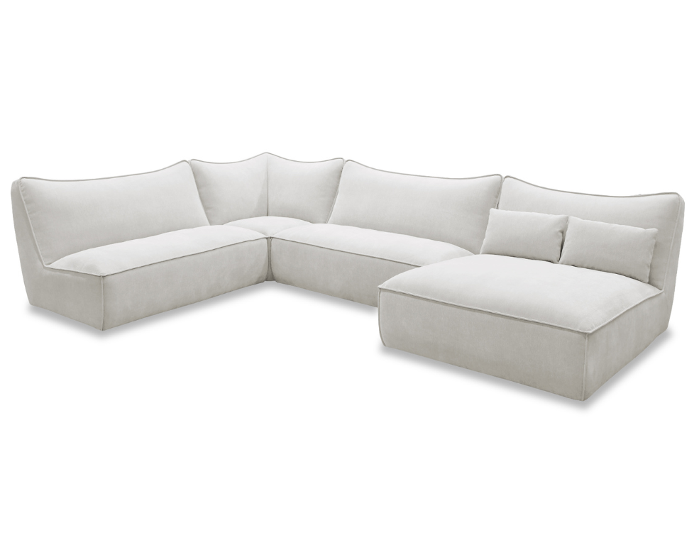 Relaxa Corner Chaise – Stylish Modern Armless Design in Soft Grace Fabric - 