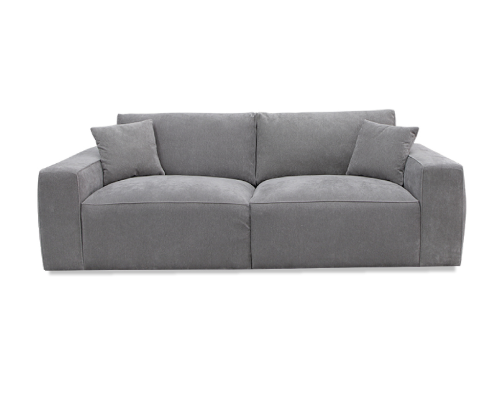 Riva 2 Seater Sofa – Plush Feather Foam Seating in Soft Lynx Fabric - 