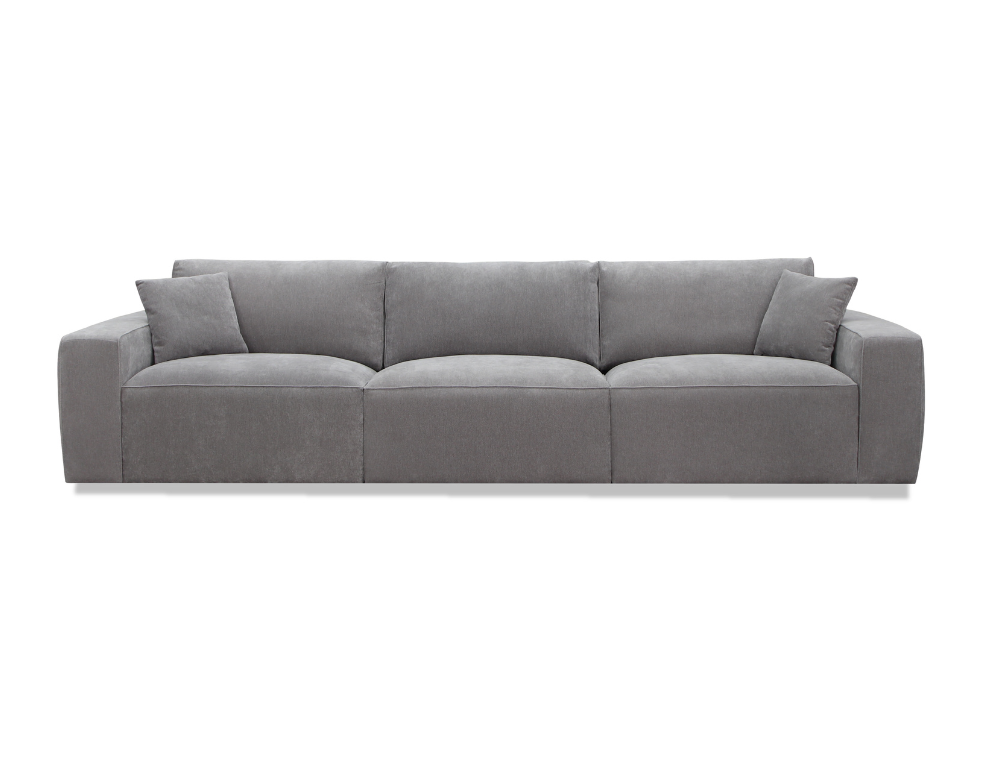 Riva 3 Seater Sofa – Plush Feather Foam Seating in Soft Lynx Fabric - 