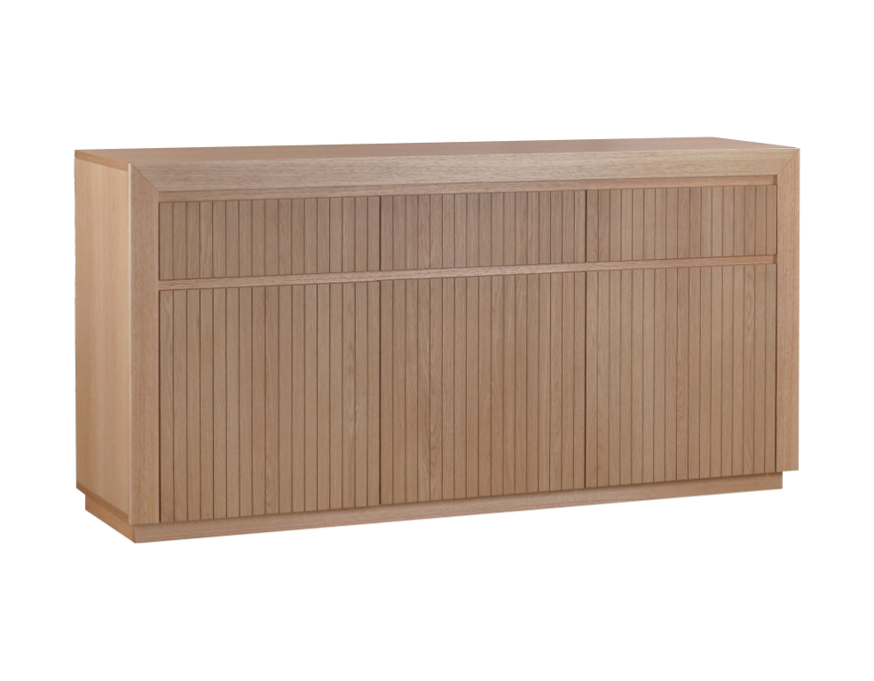 Seattle Buffet – Warm Oak Finish with Groove Detailing - 