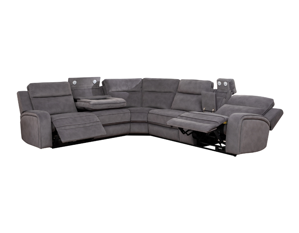Sheffield 5 Seater Modular Lounge – Electric Recliners & Console - 