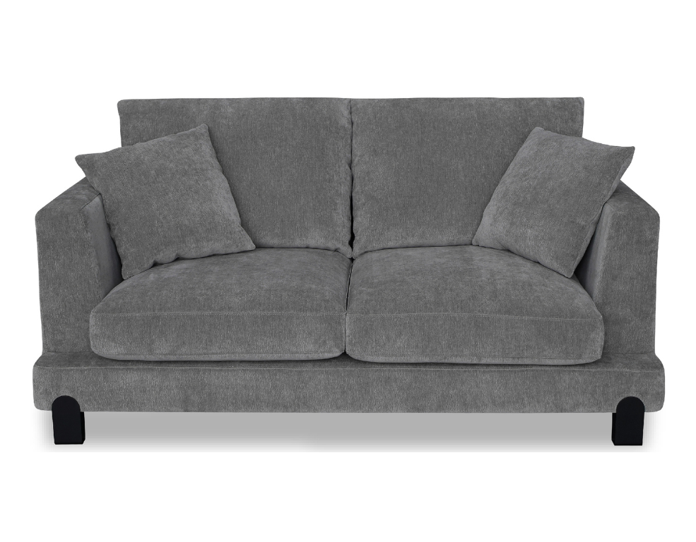 Spectre 2 Seater Sofa – Grace Fabric with Matt Black Metal Legs - 