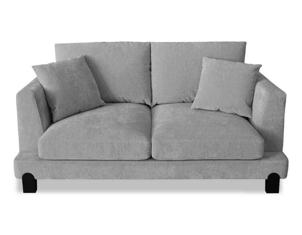 Spectre 2 Seater Sofa – Grace Fabric with Matt Black Metal Legs - 