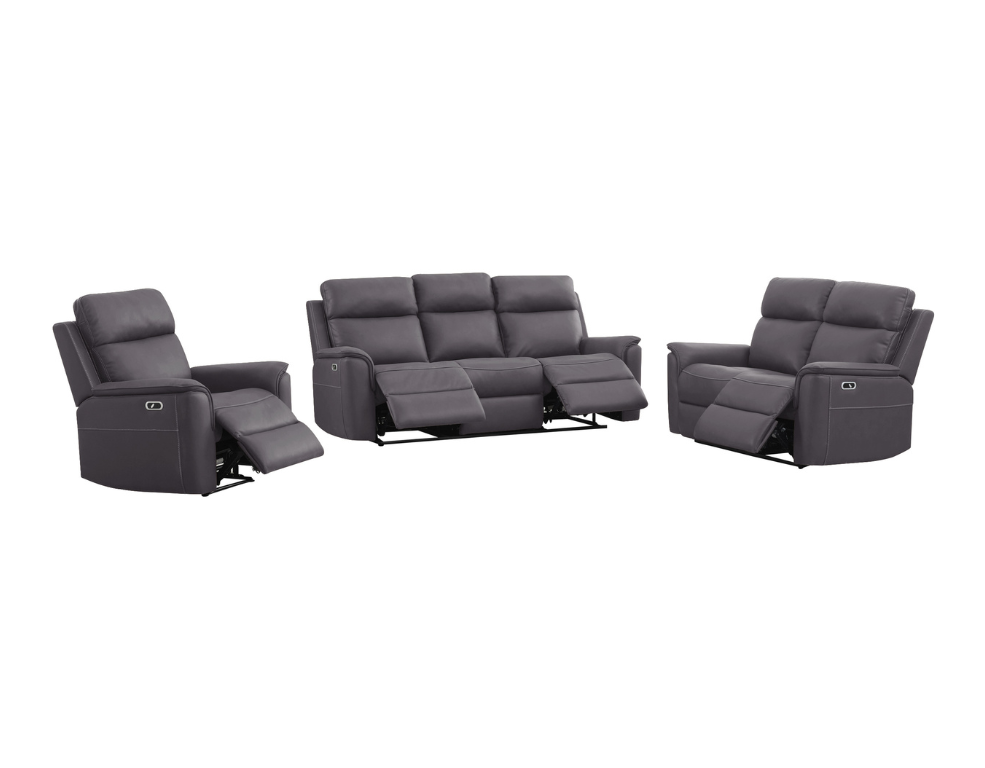 Torrens 3 Piece Recliner Suite – 4 Smooth Action Electric Recliners - 
