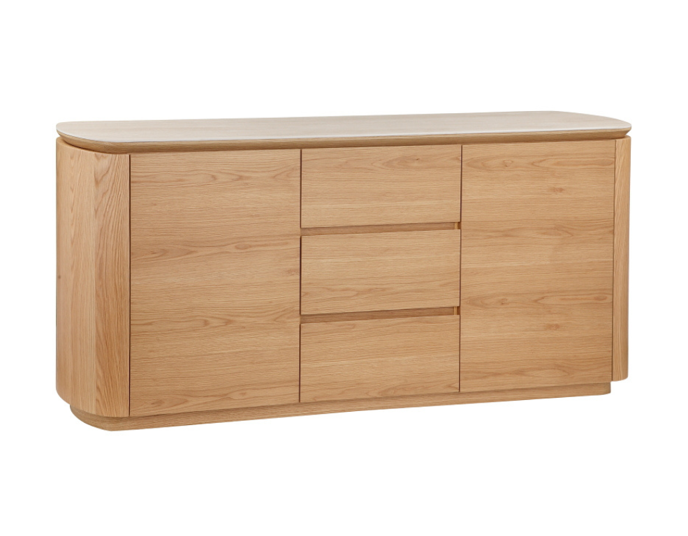 Valentino Buffet – Solid Oak with Natural Stone Ceramic Top - 