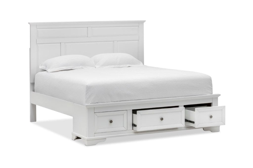 Westport Bed Frame – Hamptons Style & White Timber Finish - 