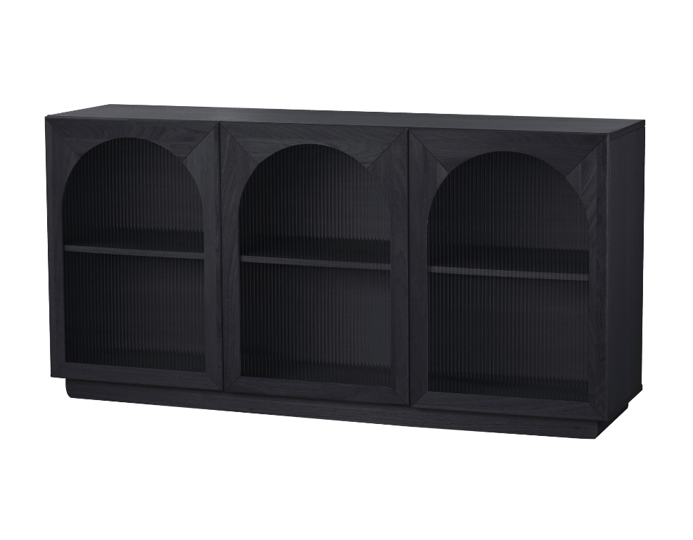 Xavier Buffet – Ribbed Glass & Satin Black Oak Finish - 