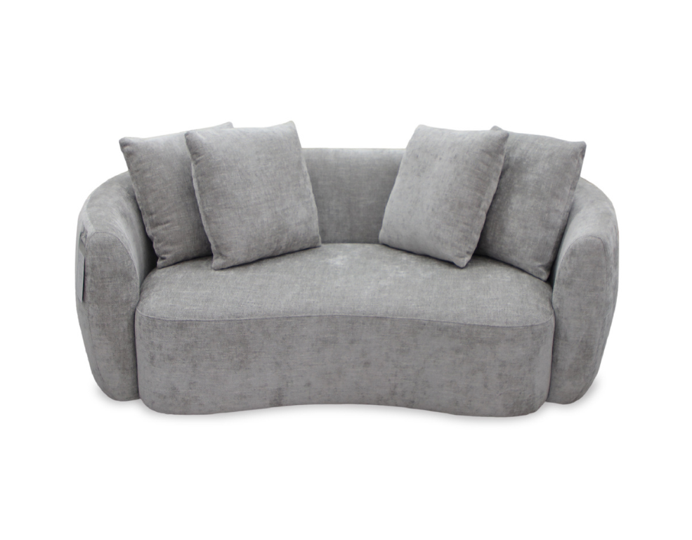 Zonzo 2 Seater Sofa – Glamour Fabric with Scatter Cushions - 