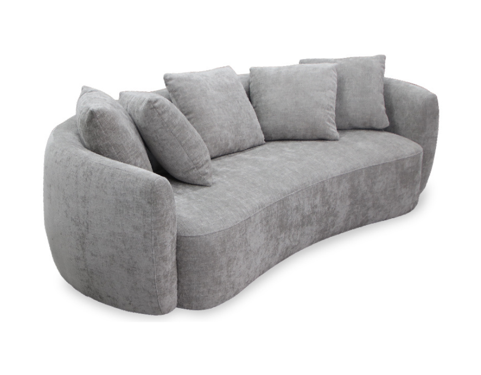 Zonzo 3 Seater Sofa – Alpha Slate Fabric with 5 Scatter Cushions - 