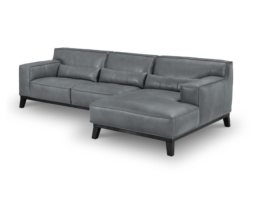 Zurich 3 Seater Chaise Lounge – 100% Vintage Leather with Pocket-Sprung Seating - 